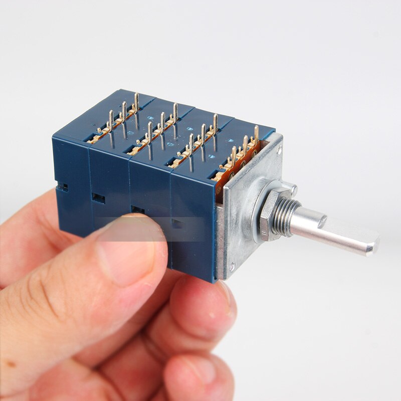 1 PCS Japan ALPS Blue Shell RK27 Quad Balance Volume Potentiometer Half Axis 25mm10KA 50KA