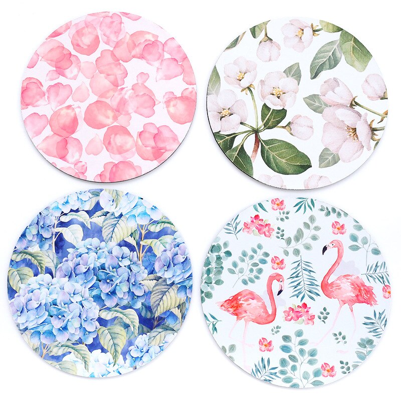 1pc lindo Flamingo flor escritorio Mat Papeleria Kawaii alfobrilla de ratón ordenador de la montaña rusa Mat Oficina de Set de escritorio accesorios: Default Title
