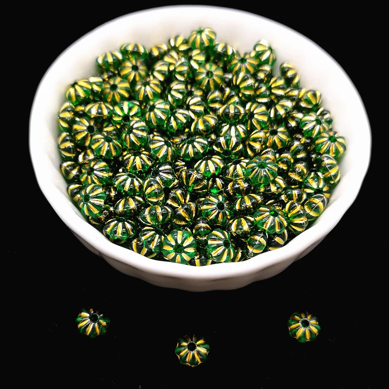 200 Uds. Hermosas cuentas con forma de flor espacio colorido para hacer joyas colgante collar pulsera DIY: YELLOW