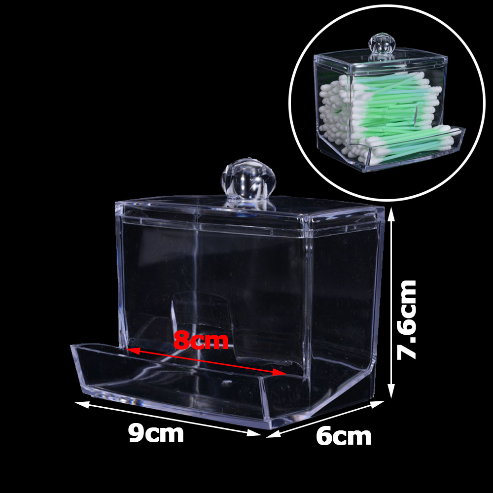 2 in 1 Storage Box Acrylic Multifunctional Round Transparent Container Cosmetic Makeup Cotton Pad Organizer Jewelry Jars Holder: S Type D