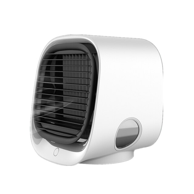 Zomer Apparaat Bureau Mist Spray Airconditioner Ventilator Met Led Nachtlampje Voor Thuis Kamer Stille Usb Water Luchtkoeling Elektrische fan: WHITE