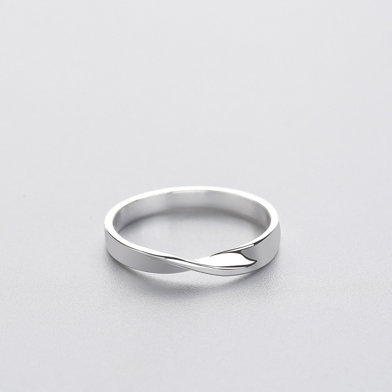 INZATT OL Minimalist Geometric Wave Ring Real 925 Sterling Silver Fine Jewelry For Charm Women Birthday Party Accessories