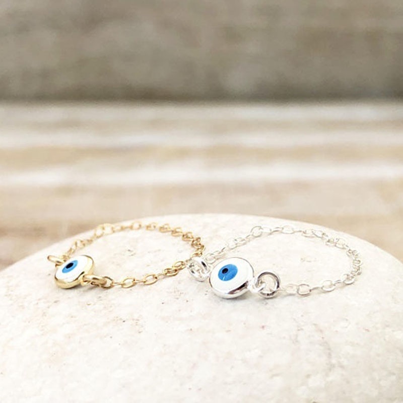 Boze oog sieraden boze oog ring gouden kettingring