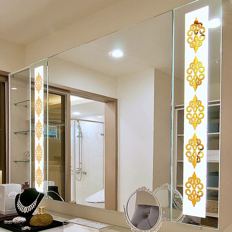 10 pçs 3d espelho adesivos de parede decoração para casa sala 7*7cm quadrado auto adesivo telhas decalque novo mosaico varanda poster parede: gold