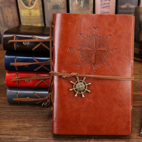 Vintage Pirate A5 Agenda Agenda avec couverture en Faux cuir Filofax carnet de notes pour l'école coréenne papeterie ou voyageur: Brown / Small 105x145mm