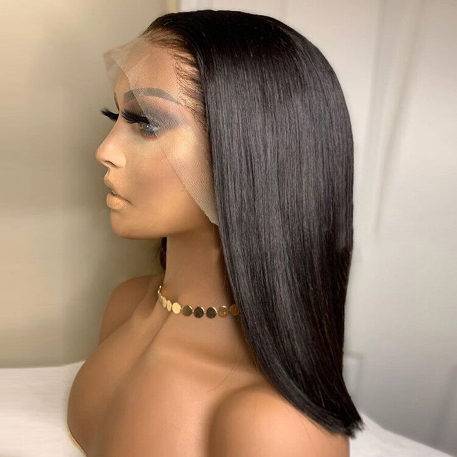 Synthetic Hair Bob Lace Front Wigs Pre Plucked Straight Lace Frontal Wig Lace Front Short Bob Wig