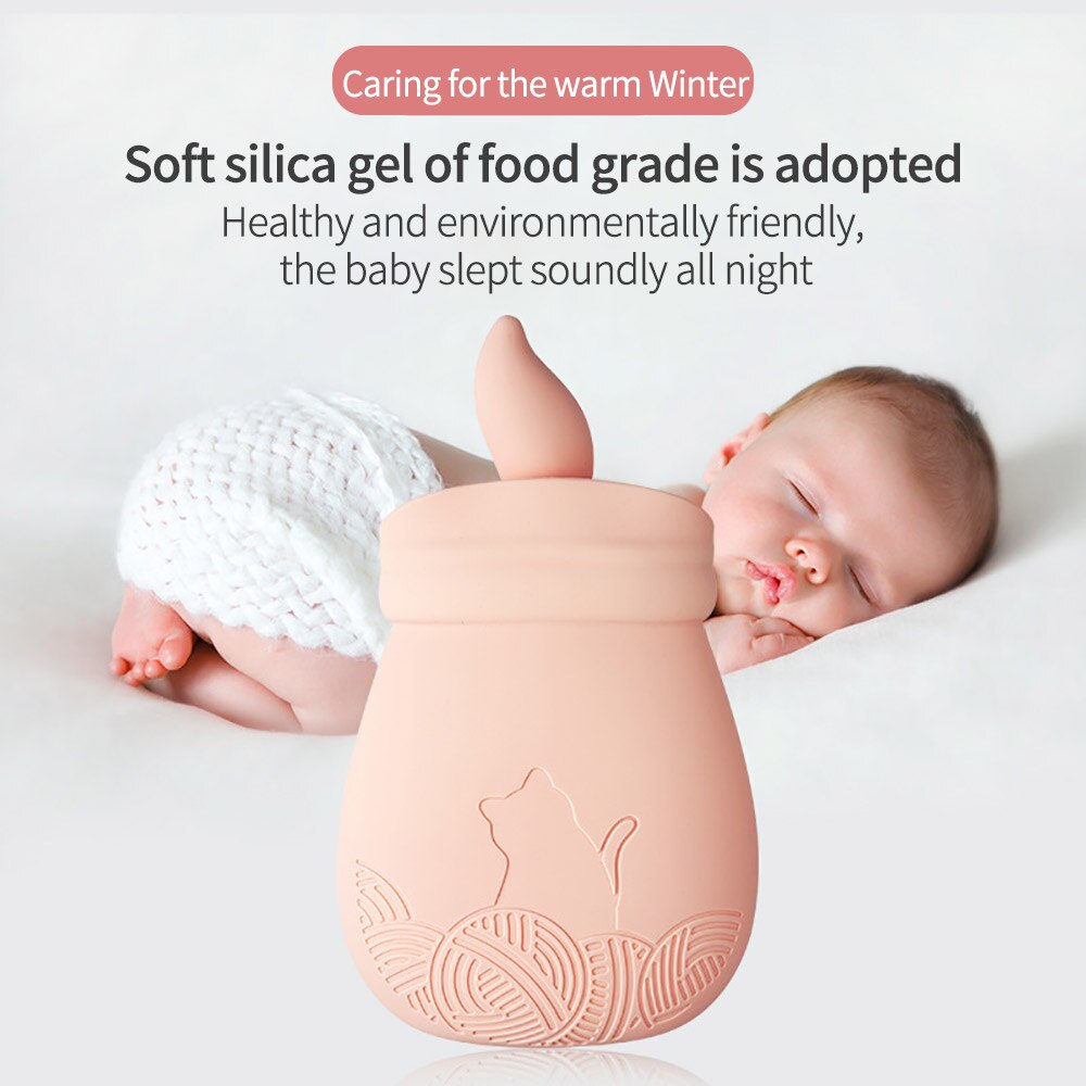 Water Bottle Solid Color Thick Silicone Rubber Water Bottle Irrigation Hand Warmers Warm Palace Warm Bag