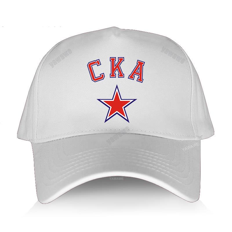 Men&#39;s summer baseball cap black Cotton Adjuatable Hat casual style KHL CKA Russian Hockey Unisex Cool Outdoor Caps: white