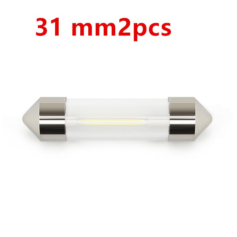 2pcs Car Led C5W 31mm 36mm 39mm 41mm Cob Glass Car Interior Car Light Trailer Light Reading Dome Door Bulb 12v DC White: 31 mm2pcs