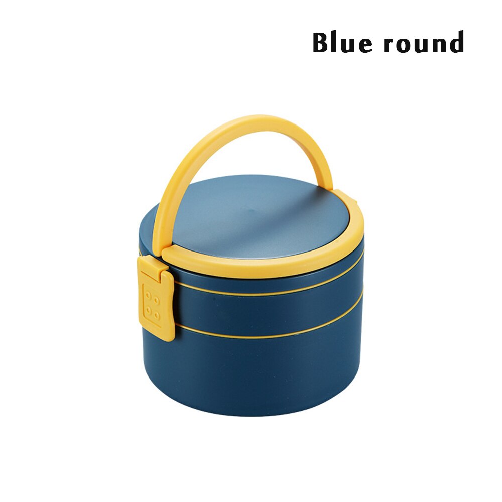 Lunch Box Bento Box Double-Layer Portable With Lid, Double Buckle Lunch Box On Both Sides, Microwave Heating Lunch Box: A