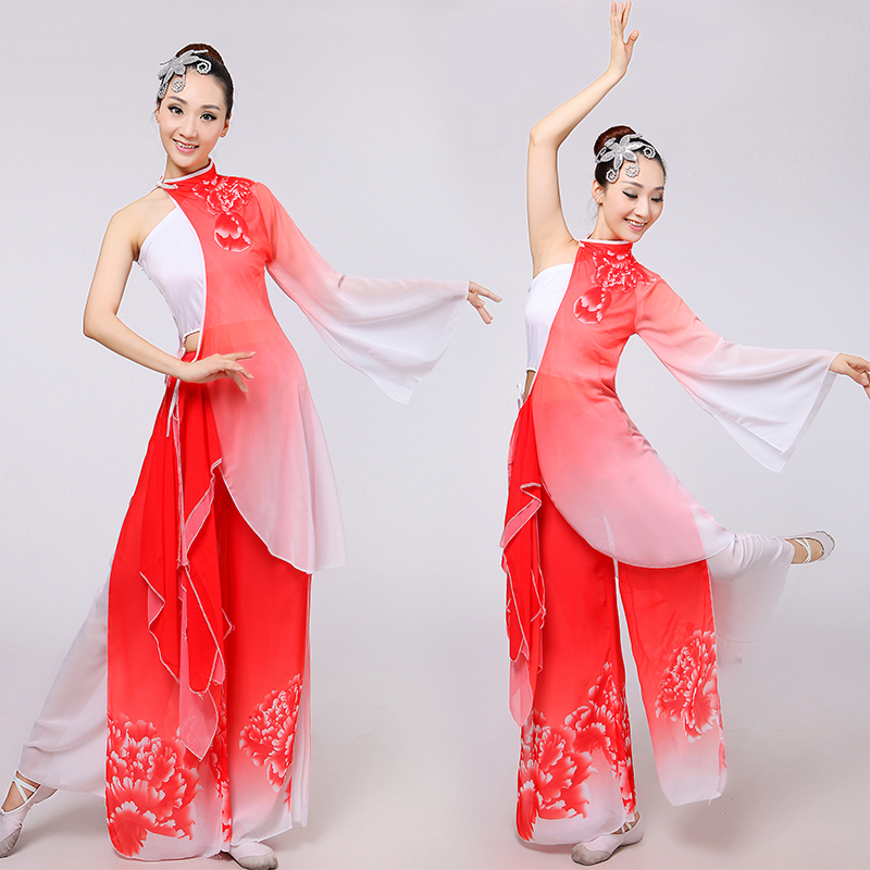 Sales Prestaties Kostuums Moderne Dans Klassieke Dans Yangko Dans Nationale Stage Dance Kleding Volwassen: red / L