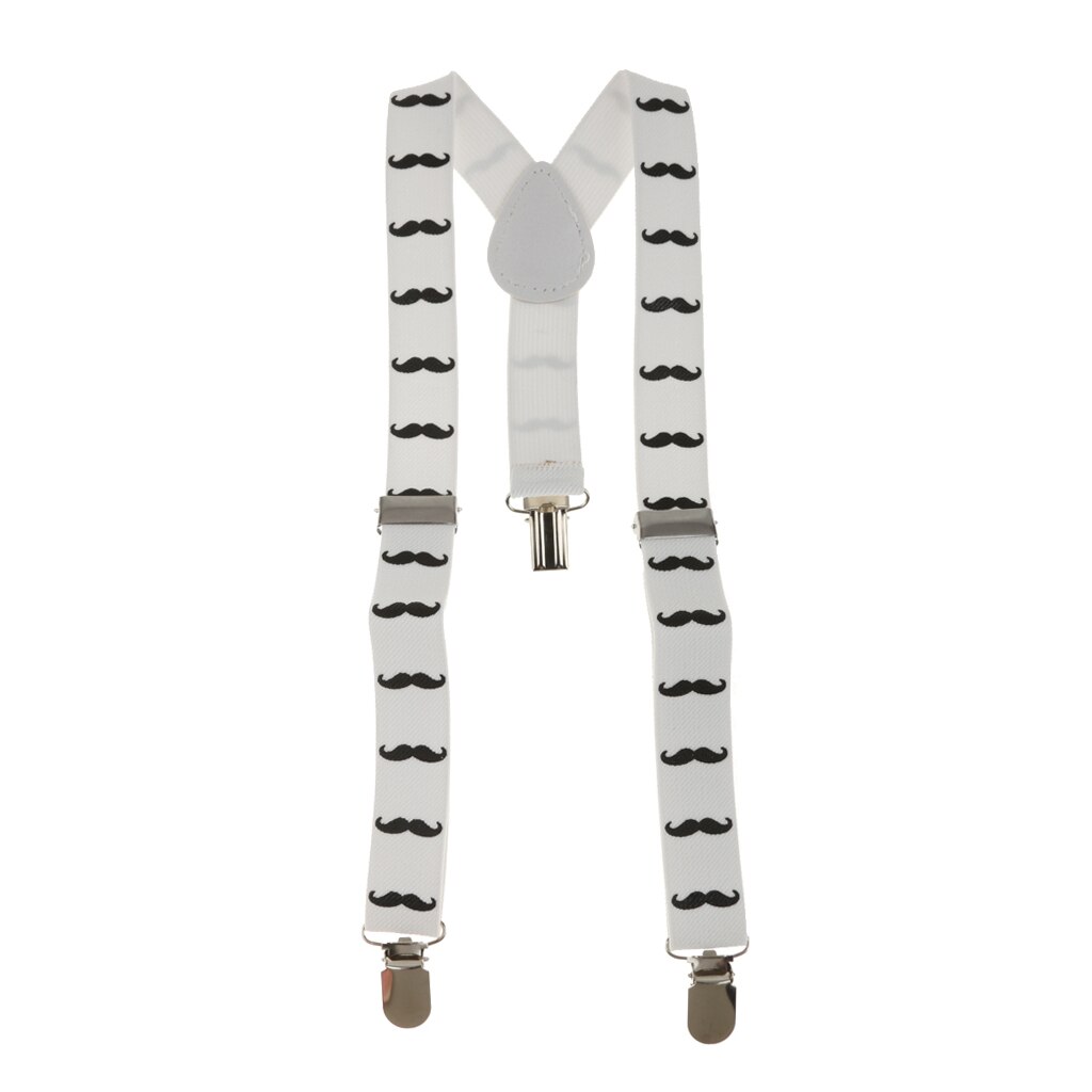 Kid Boy Girl Mustache Adjustable Stretch Y-back Suspender Clip-on Braces