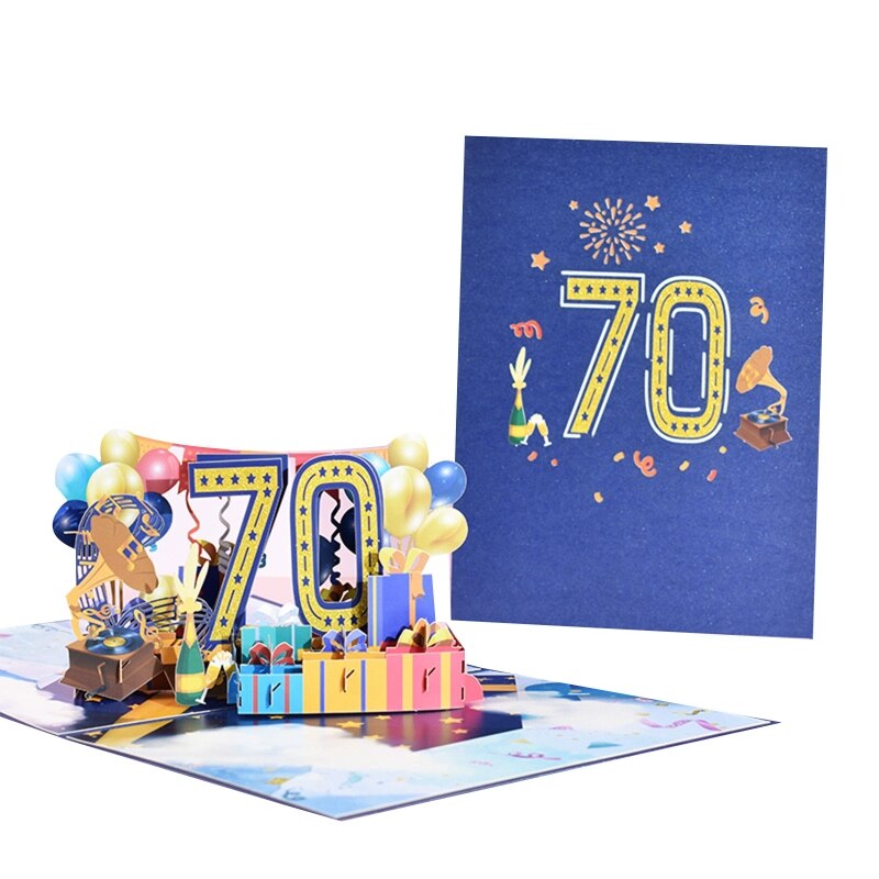 3D Pop Up Cards Romantic Anniversary Greeting Card 1st 10/18/20/30/40/100th Anniversary for Valentines Day Wedding All Occasion: 70th