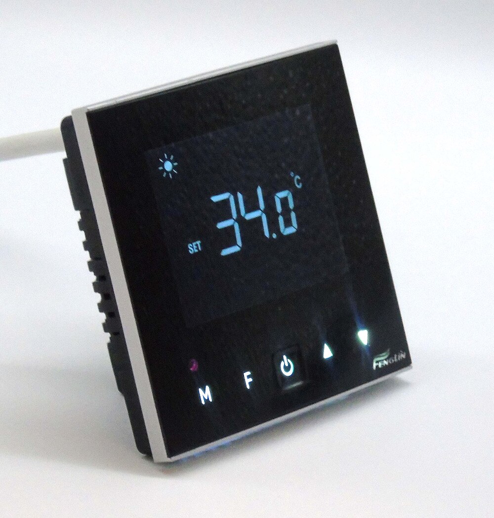 Black acrylic material water radiant heating Thermostat with valve control