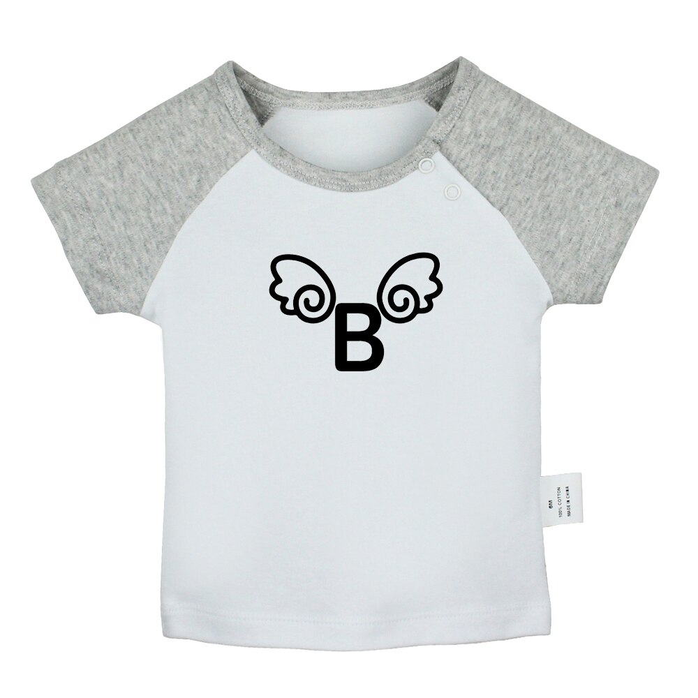 Idzn Zomer Leuke Angel Nummer B Fun Art Gedrukt Baby Jongens T-shirts Baby Meisjes Korte Mouwen T-shirt Pasgeboren Katoen tops Kleding: BabyCG7737D / 0-6M