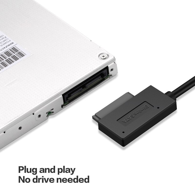 Usb 3.0 to 7+6 13 pin slimline sata kabel indikator til notebooks dvd/cd-rom til hdd caddy drev adapter