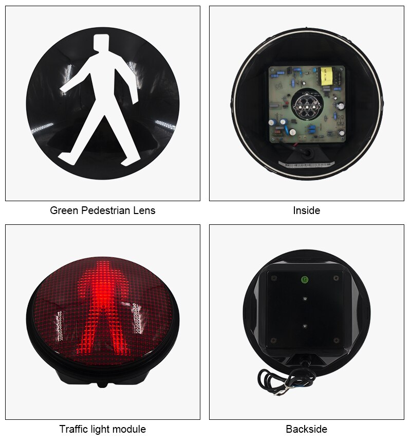 200mm High Flux Red Green Traffic Pedestrian Light LED Modules