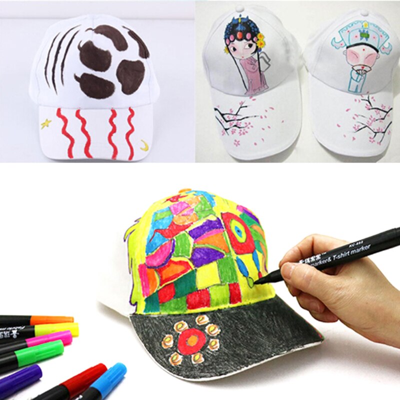 Hvide kasketter diy håndmalede blank baseball hat hip hop kasketter til børnefest dekoration favoriserer