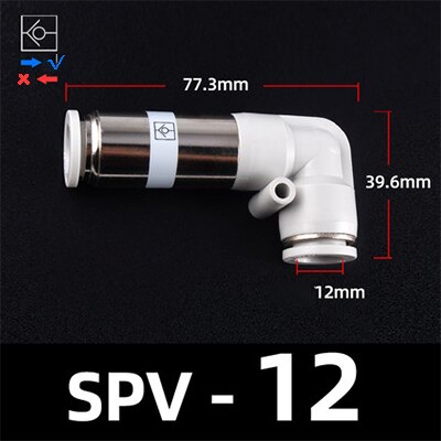 Pneumatic check valve hose straight pipe L-shaped partition SPU SPV SPM-4 6 8 10 12 air compressor quick air pipe plug connector: SPV-12