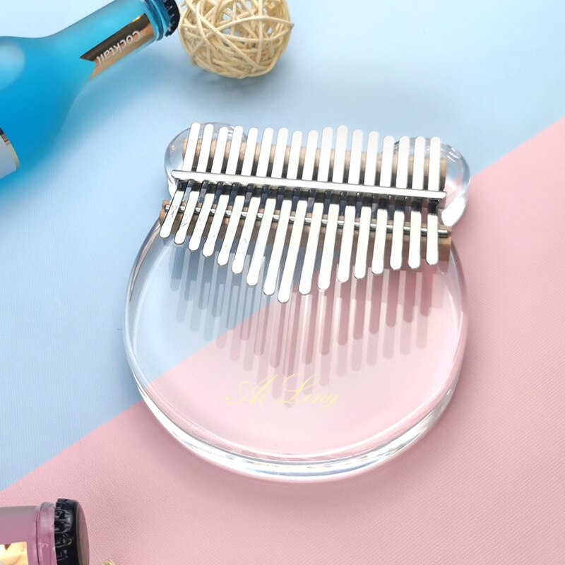 Clear Kalimba Thumb Piano Cat Shaped 17 Key Solid Finger Piano Transparent Body Cute Crystal Acrylic Kalimba With Beginners