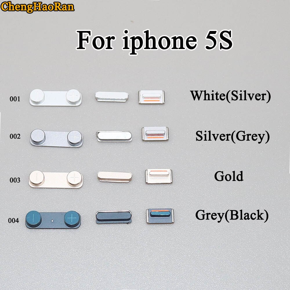 ChengHaoRan 1set (Power On Off + Volume Switch + Mute) zijknop voor iPhone 5S side toetsenborden goud/zilver/grijs/witte kleuren