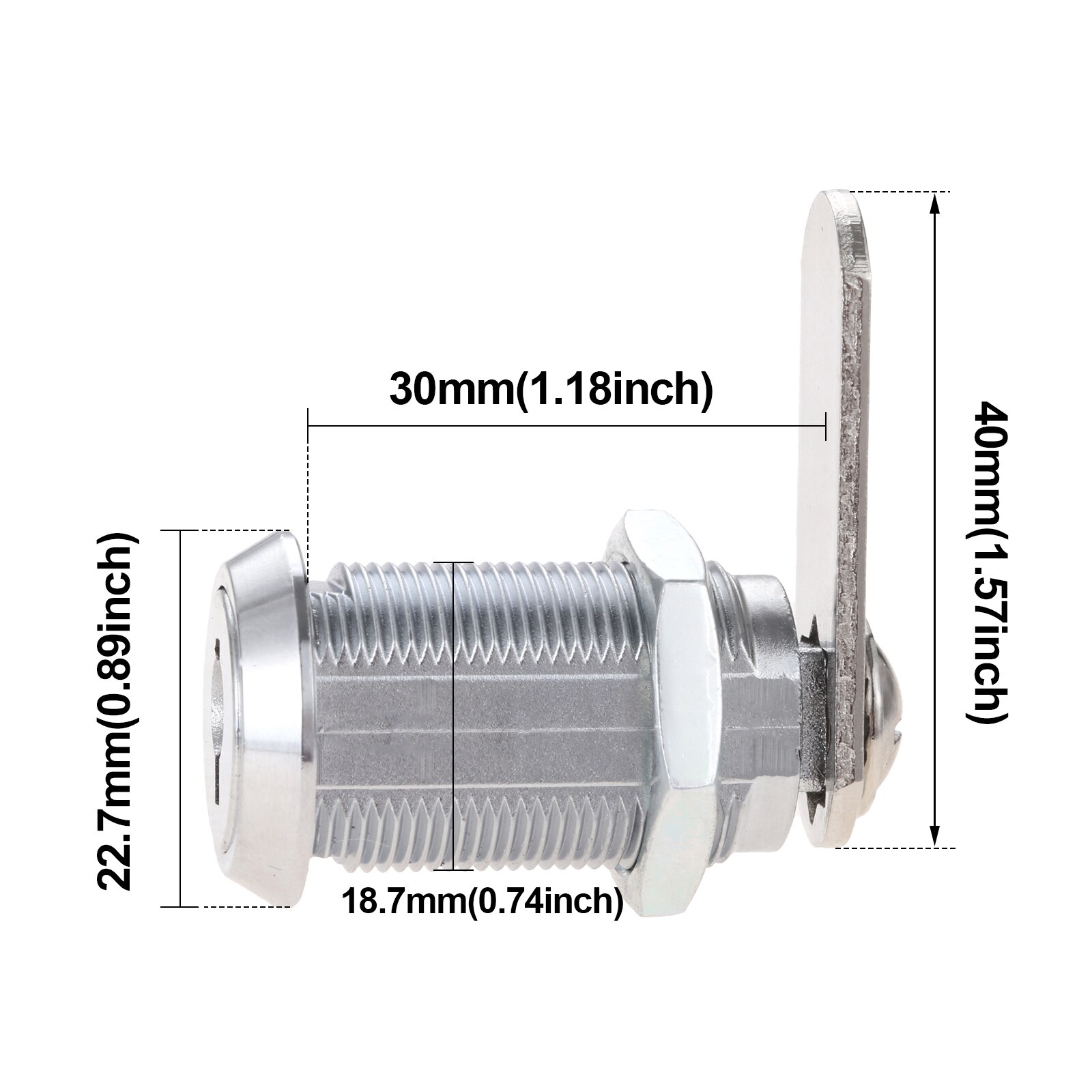 5Pcs Cabinet Cam Locks Keyed Alike 1-1/8 / 5/8 Inch Cam Lock Set for Secure Files Drawers Mailbox RV Camper Door Tool Box