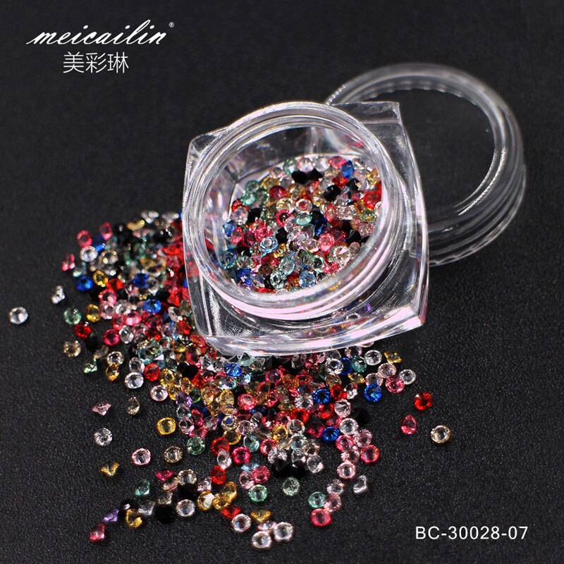 Mix 60pcs Fluorescerende Glas Nail Rhinestones Set Lichtgevende Plaksteen Diamant Vierkante Kristallen Glow In The Dark Gems Art Decoraties