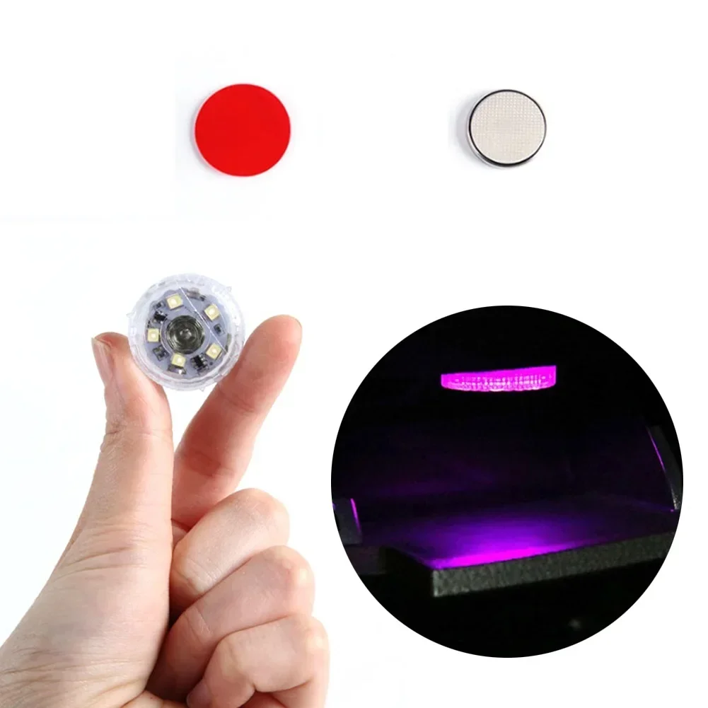 Luci a portato senza fili magnetiche per interni auto Luci a portato per interni per auto Lampada per atmosfera con accento al neon automobilistico ricaricabile tramite USB: Viola