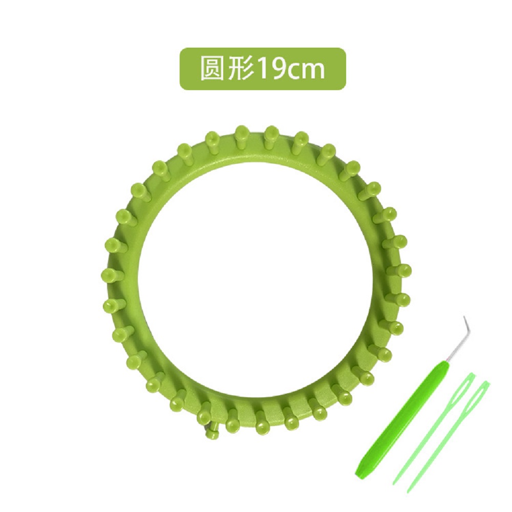 Round Knitting Loom Handmade Weaving Scarf Sweater Hat Shawl Stitching Knitting Machine DIY Handmade Craft Braiding Tool Random: green