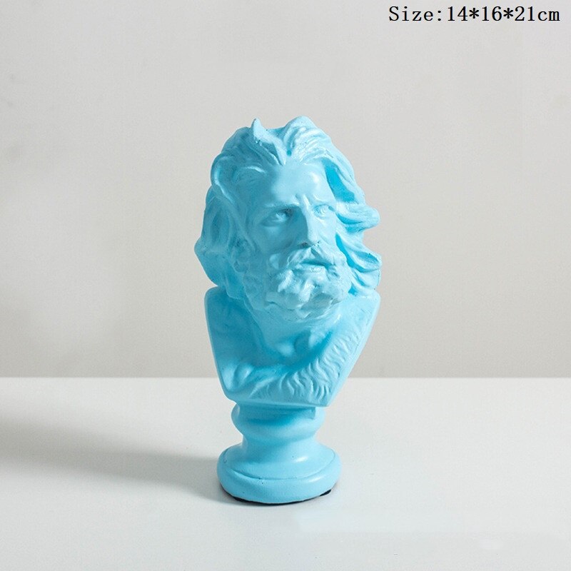 Nordisk venus staty skulpturer blomkruka david figur gipsväxt torkade blommor kruka hantverk skissa vardagsrum dekoration: Marseille (blå)