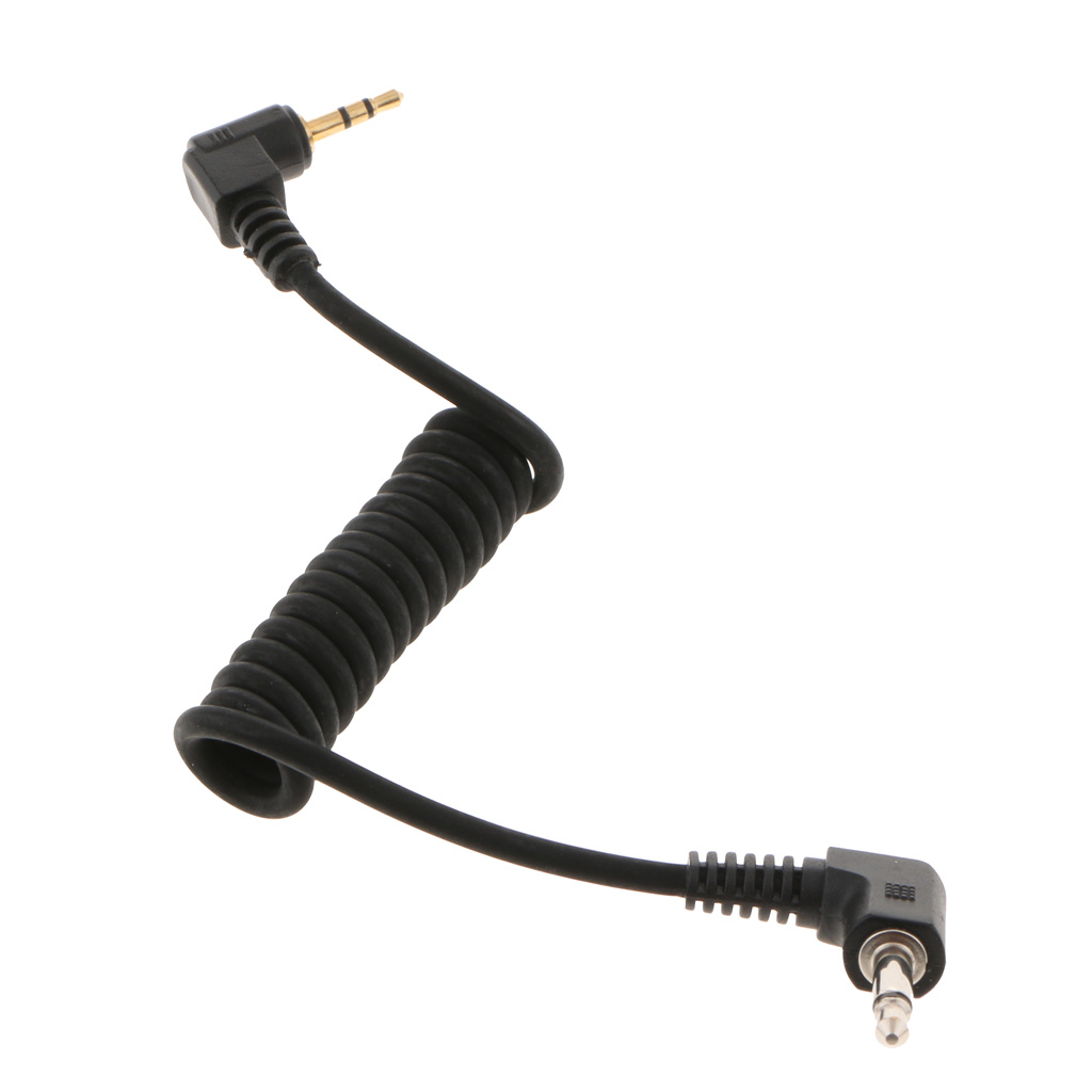 2.5mm to 3.5mm Male Flash PC Sync Extend Spring Cable Cord Wire for PE-16NE/Yongnuo RF-602/JY-2004 3.3ft