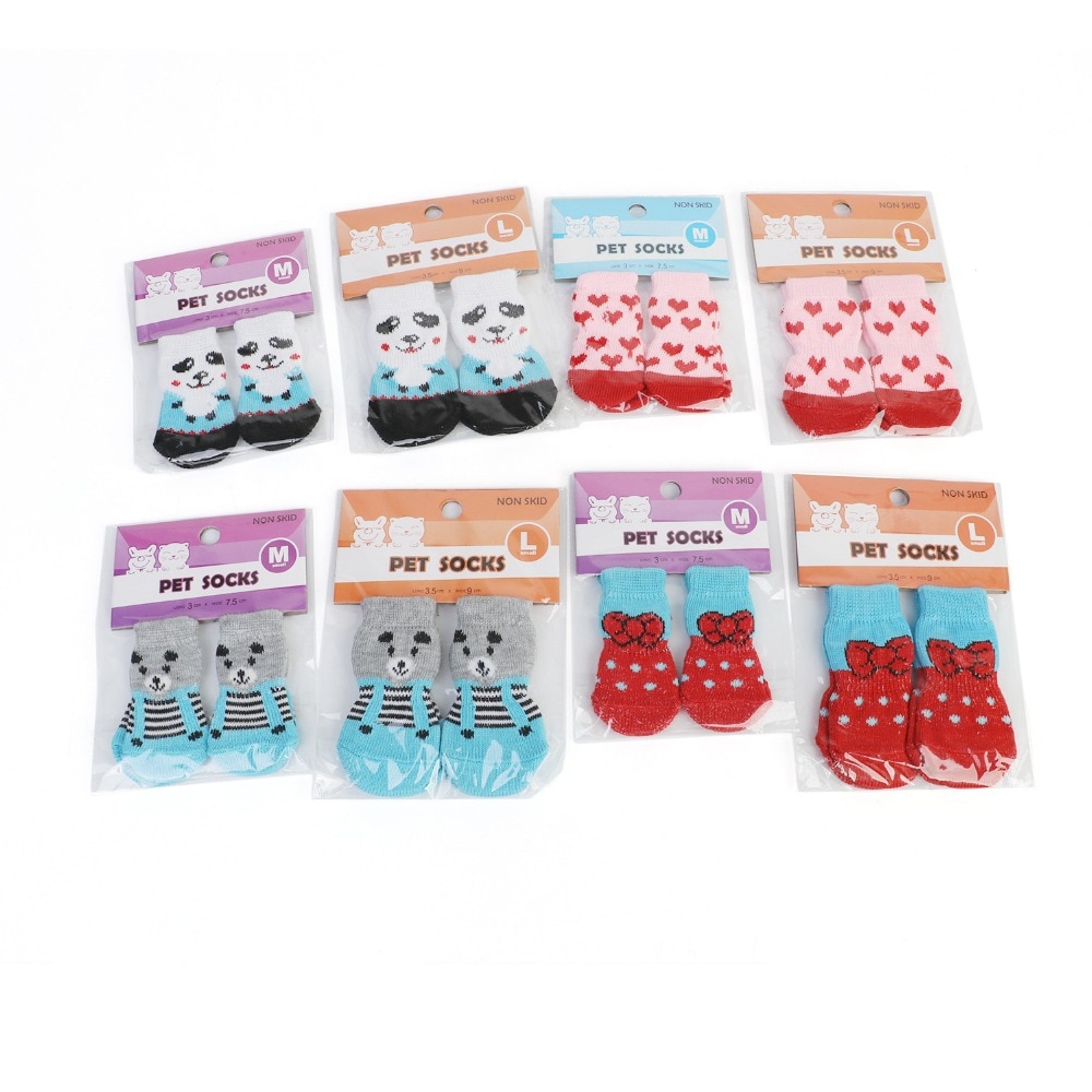 Winter Hond Schoenen Anti-Slip Gebreide Sokken Kleine Honden Kat Schoenen Chihuahua Dikke Warme Poot Protector Hond Sokken booties Accessoires