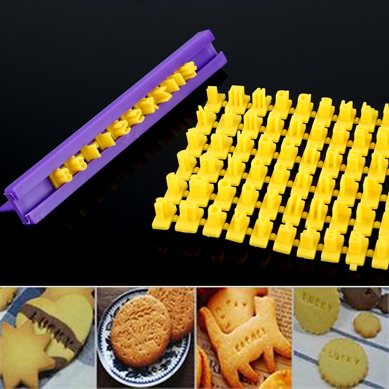 1Pc Plastic Arabische Cijfers Brief Biscuit Cookie Cutter Drukt Stempel Embosser Cakevorm Cookie Cutter Bakken Accessoires