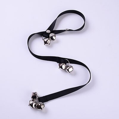 Timbre de perro para entrenamiento de orinal cascabeles ajustables para puerta, para orinal, entrenamiento y limpieza de perros pequeños, medianos y grandes: Negro
