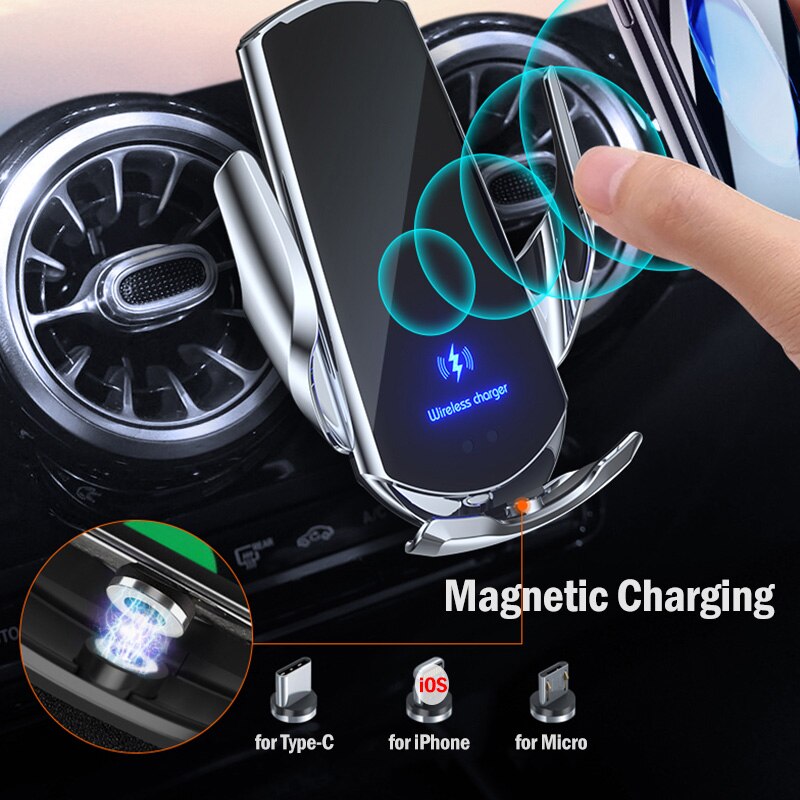 Fast magnetic charging for xiaomi poco  x3 x4 pro nfc  f1 f2 f3 m3 m4 pro car charger automatic smart sensor phone holder