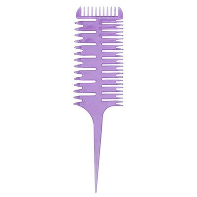3-way Sectioning Weaving Highlighting Foiling Hair Comb Hair Dye Styling Tool Salon Hair Dyeing Comb Tool: Purple