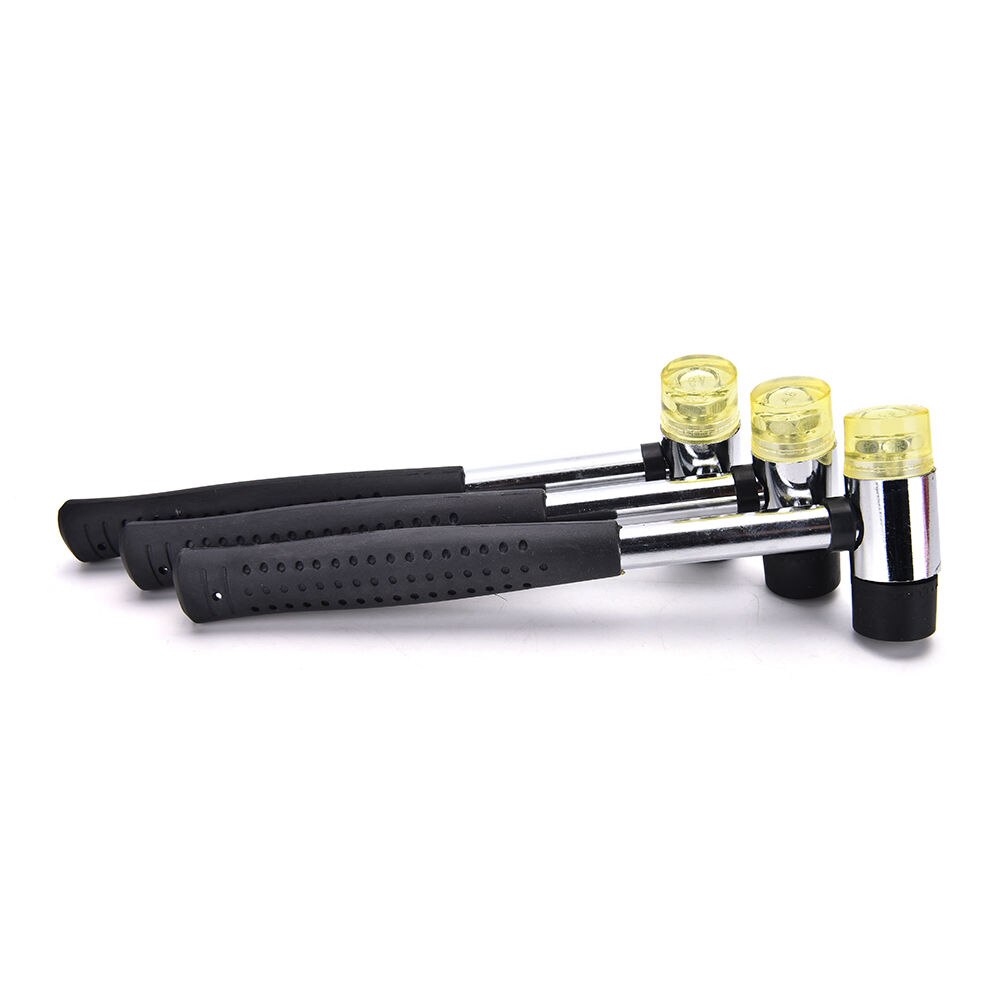 Mini martillo de goma de doble cara para el hogar, herramienta de mano de 10mm y 25mm con cabeza de nailon doméstica, para joyería, artesanía y bricolaje