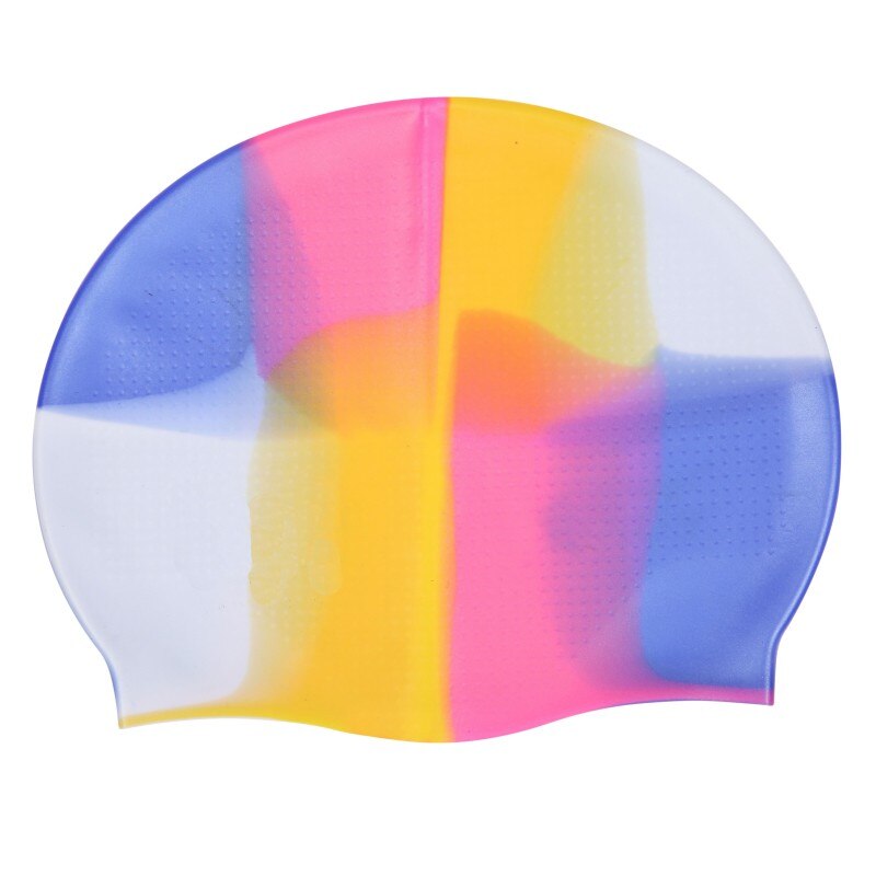 Kleurrijke siliconen bedrukte badmutsen badmuts senior milieubescherming siliconen materiaal zwembeschermingsuitrusting: C