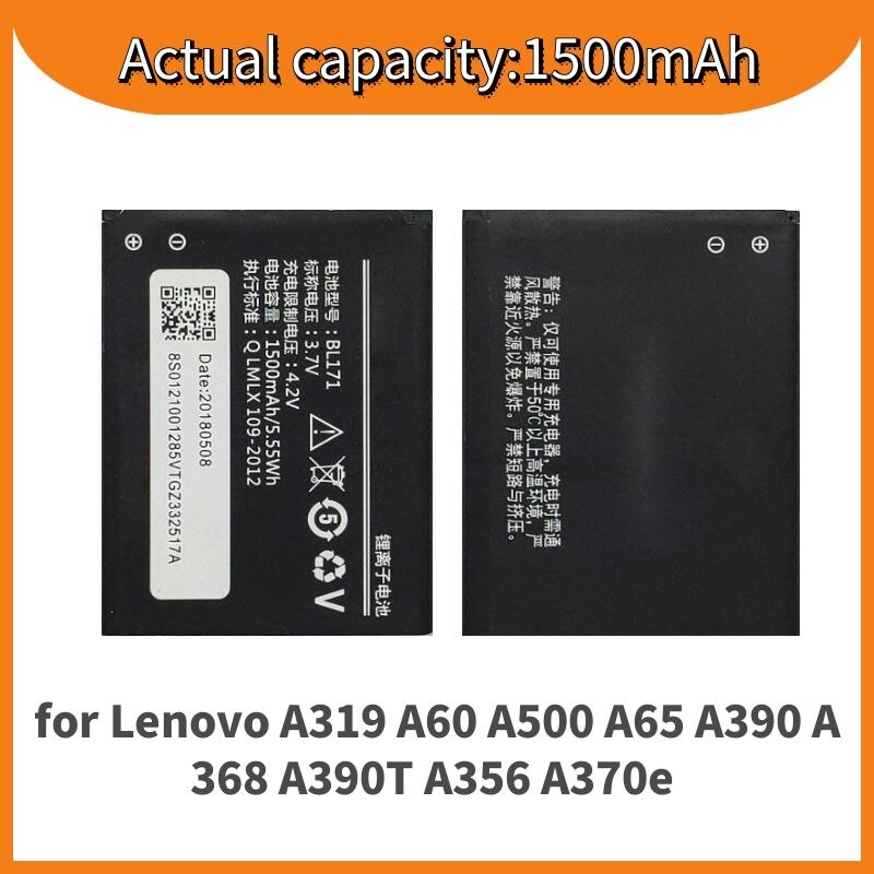 Supersedebat akumulator baterii dla Lenovo A319 A60 A500 A65 A390 A368 A390T A356 A370e Bateria telefonów komórkowych Batterie BL171