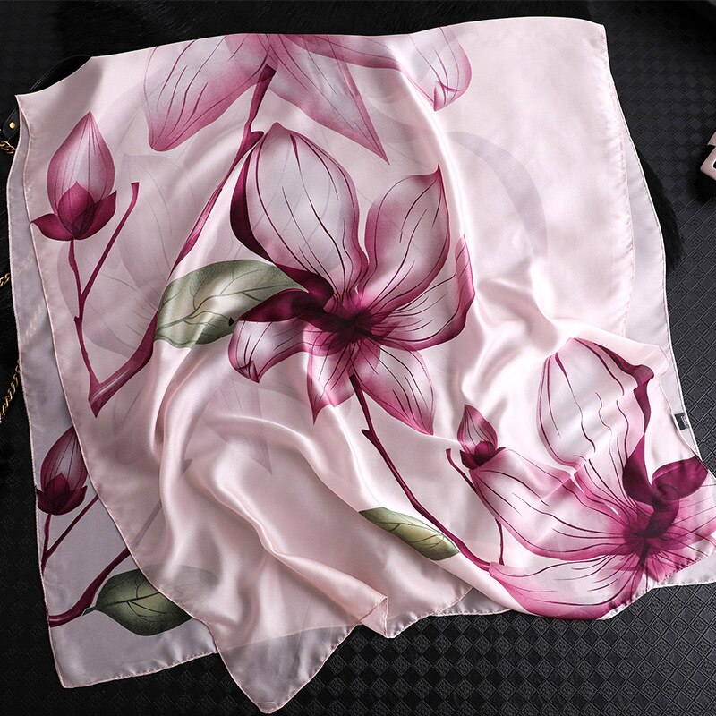 brand scarf silk for women floral printed shawls and wraps lady travel pashmina winter scarves hijab