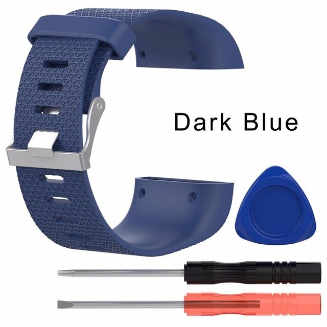 Inteligentne akcesoria do paska Fitbit Surge wymienna opaska sportowa silikonowa bransoletka zegarek pasek do pasków Fitbit Surge Watch: Deep blue / S