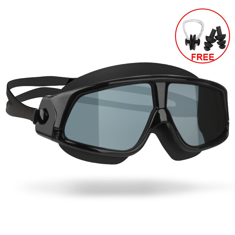 COPOZZ-Gafas de natación de silicona con marco grande para hombre y mujer, lentes de agua profesionales, antiniebla, UV, a prueba de agua: Rosa