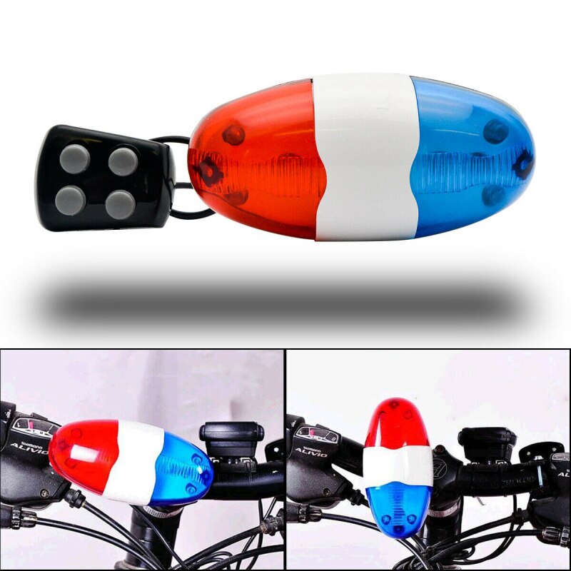Fahrrad Glocke Fahrrad Polizei Rücklicht 6 Blinkende LED 4 Geräusche Polizei Sirene Trompete Elektrische Horn MTB Radfahren Licht Fahrrad Zubehör