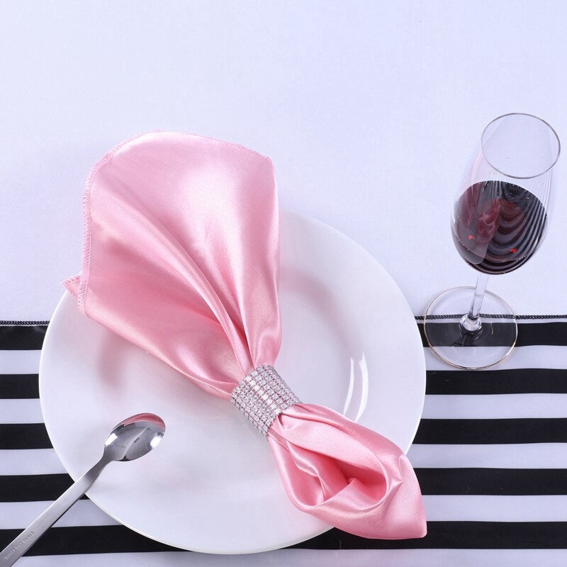 10pcs Napkin Rings Rose Gold Rhinestone Bows Napkin Holder Ring Serviette Buckles Wedding Event Decoration Crafts Party Supplies