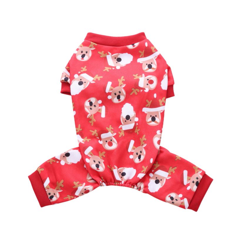 Kæledyr hundetøj jule snemand mønster hund jumpsuit julemanden elg tøj julebeklædning til kattekillinger: B / S