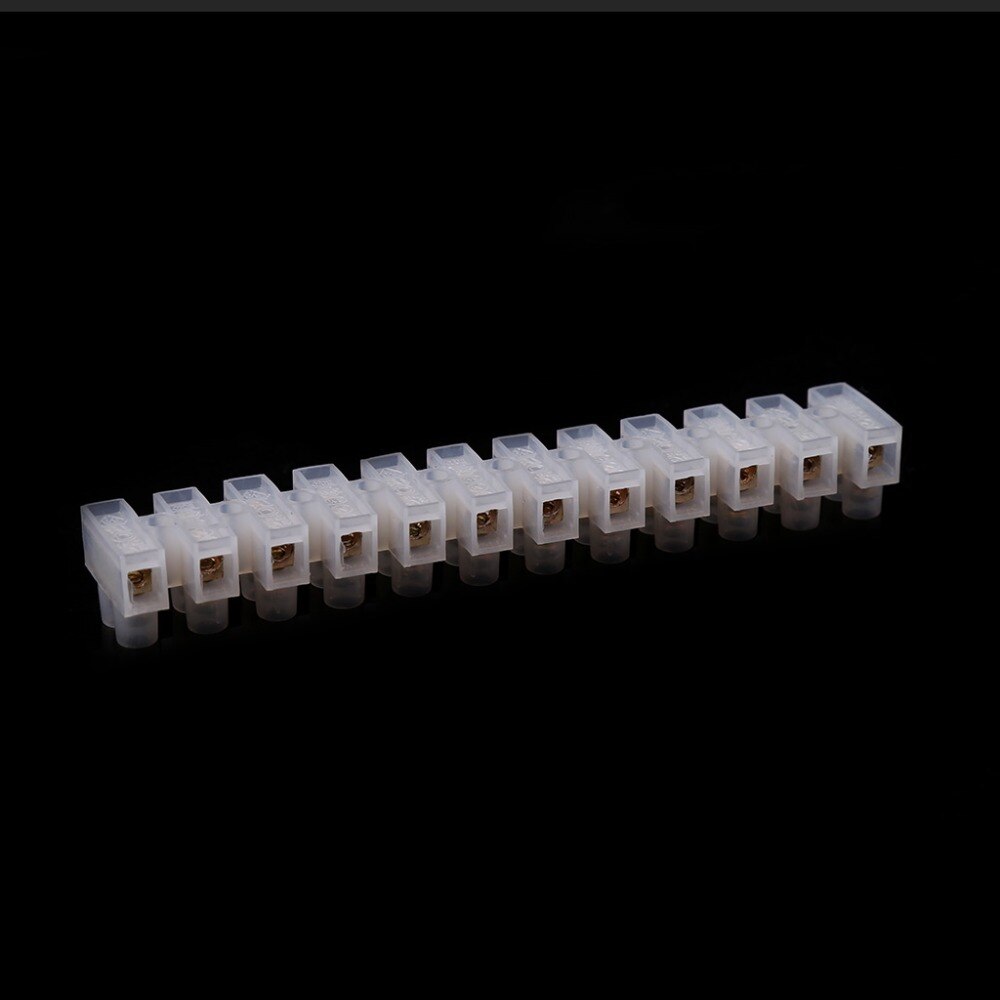 2 Pcs 10A Dual Row Connector 12 Position Wire Barrier Terminal Strip Block Wiring Accessories Connectors Terminals1##