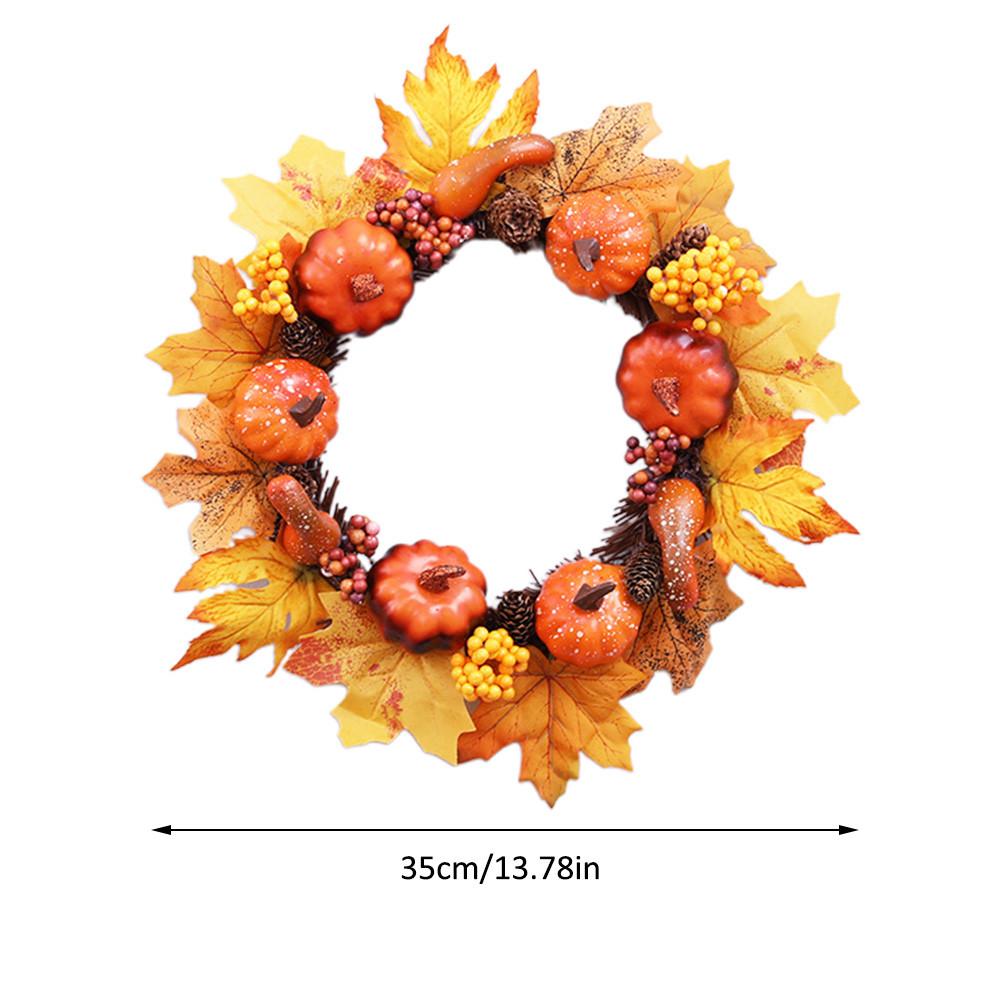 Halloween Pompoen Krans Pvc Krans Halloween Decoraties Voor Huis Zon Bloem Cane Krans Thanksgiving Muur Home Decoratie: B