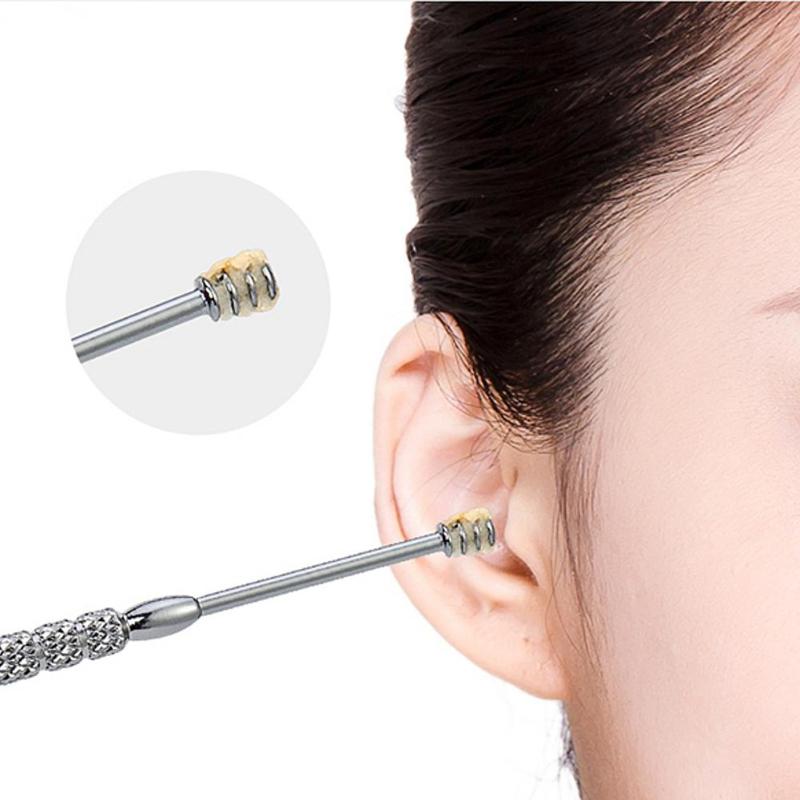 1/7 Uds. Juego de recolectores de cera de oído removedor de cera de acero inoxidable Curette limpiador de pico de oído limpiador de cuchara cuidado de oído herramienta de limpieza