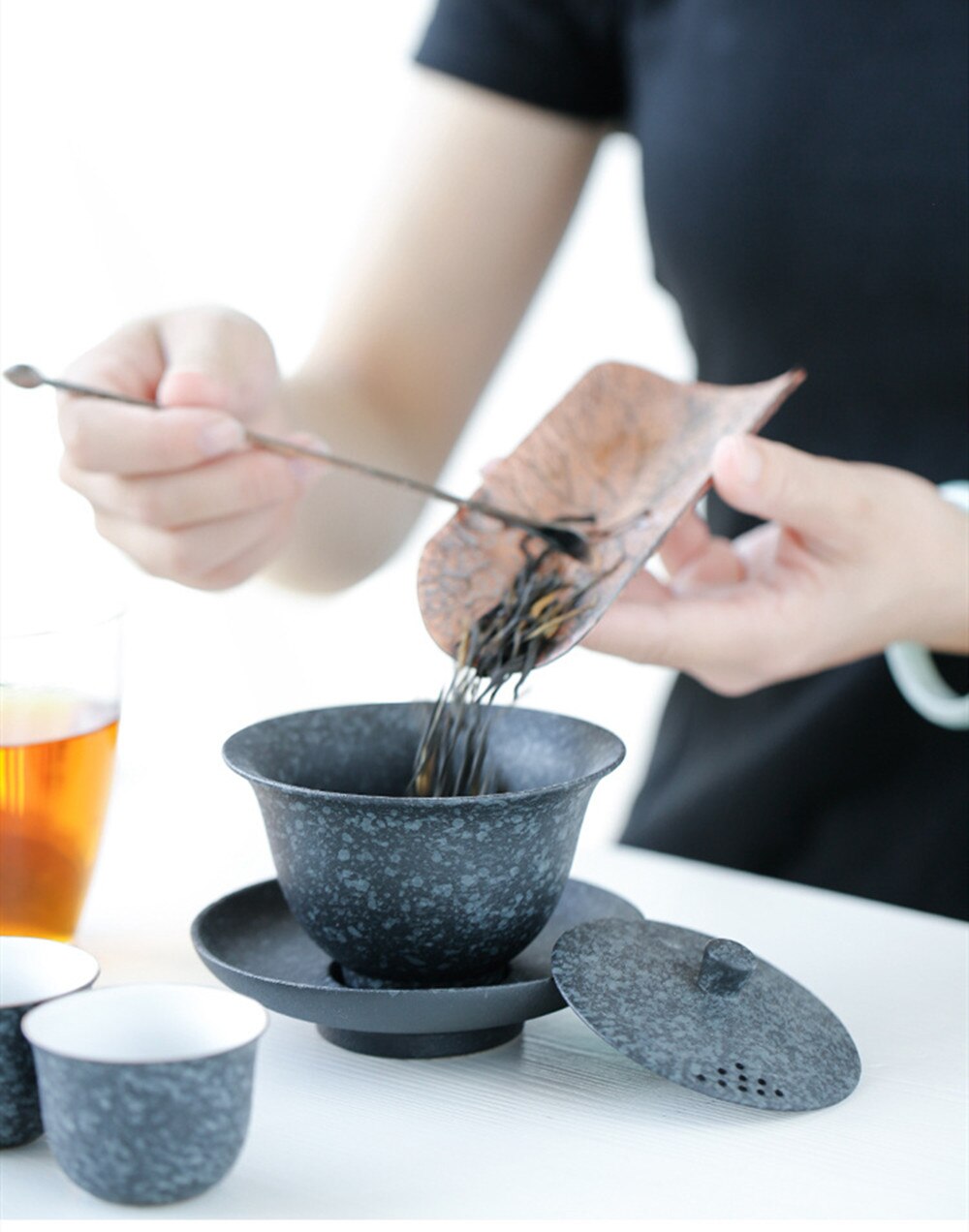 Japanese Tea Tureen Handmade retro stoneware tea maker Big Ceramic Tea Bowl