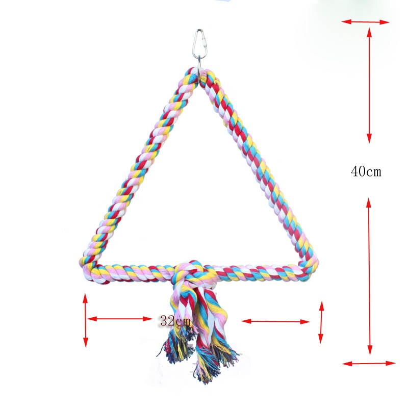 Bird Toys Parrot Bite Suppliies Bird Rope Perch Cage Chew Toys Parrot Natural Cotton Swing S &amp; L Size Climbing Standing Bar
